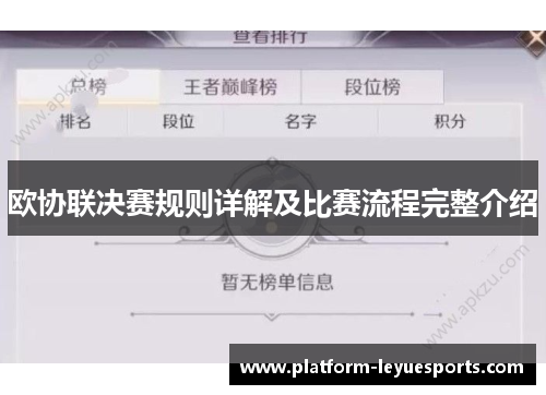 欧协联决赛规则详解及比赛流程完整介绍 欧协联决赛规则详解及比赛流程完整介绍