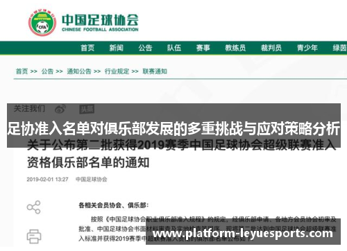 足协准入名单对俱乐部发展的多重挑战与应对策略分析